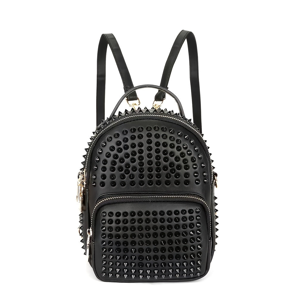 Load video: 2024 New Stylish Multifunctional Studded Mini Backpack for Women in Punk Style