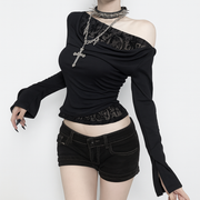 Witchy Floral Jacquard Asymmetrical Top