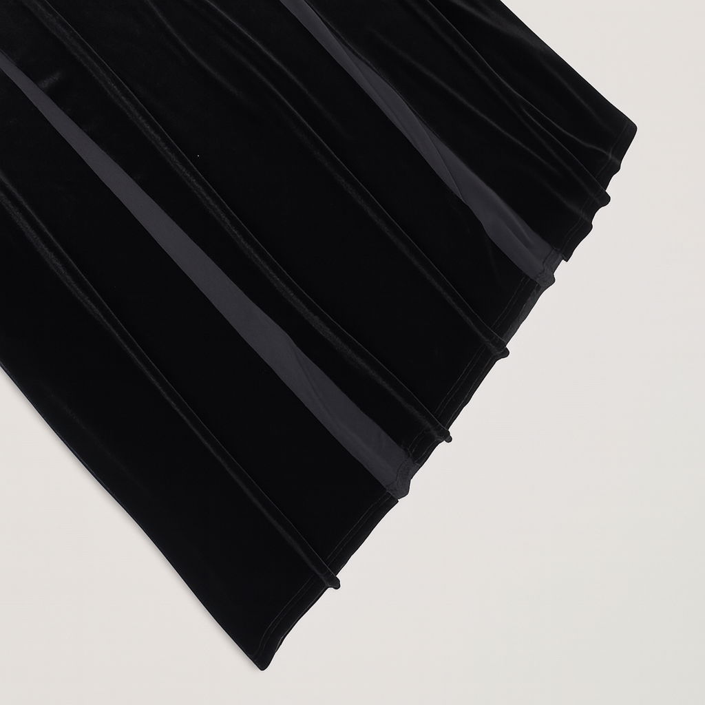 Witchy Lace Slit Maxi Dress for Gothic Elegance