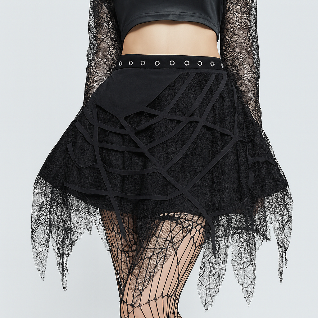 Dark Wave Punk Lace Skirt