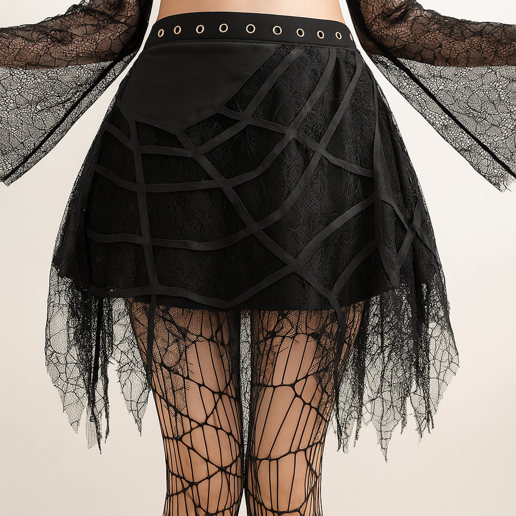 Dark Wave Punk Lace Skirt