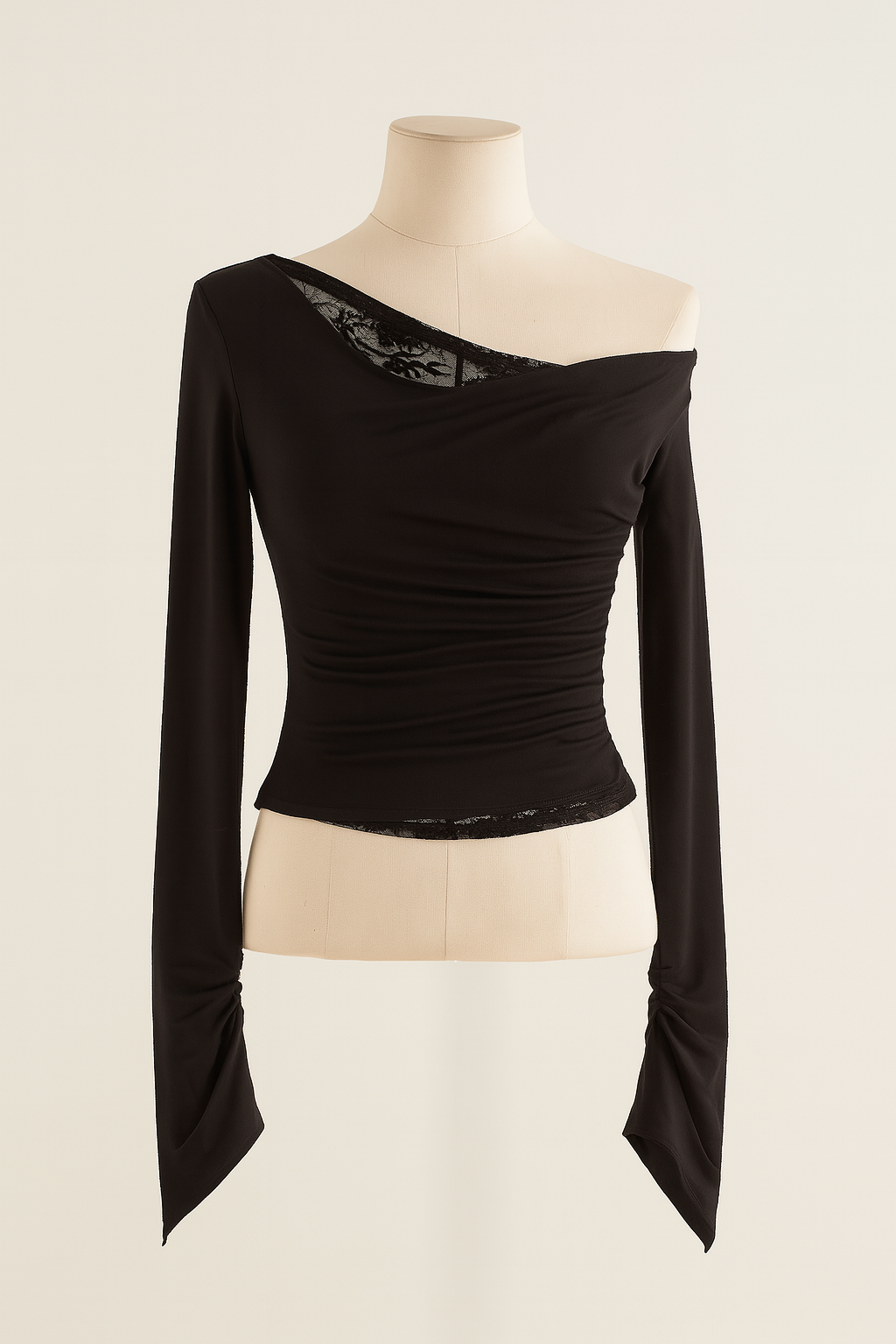 Witchy Floral Jacquard Asymmetrical Top
