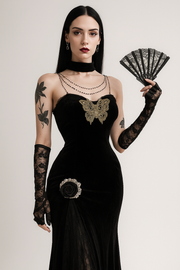 Witchbane Halter Gothic Chain Choker Floral Crop Top