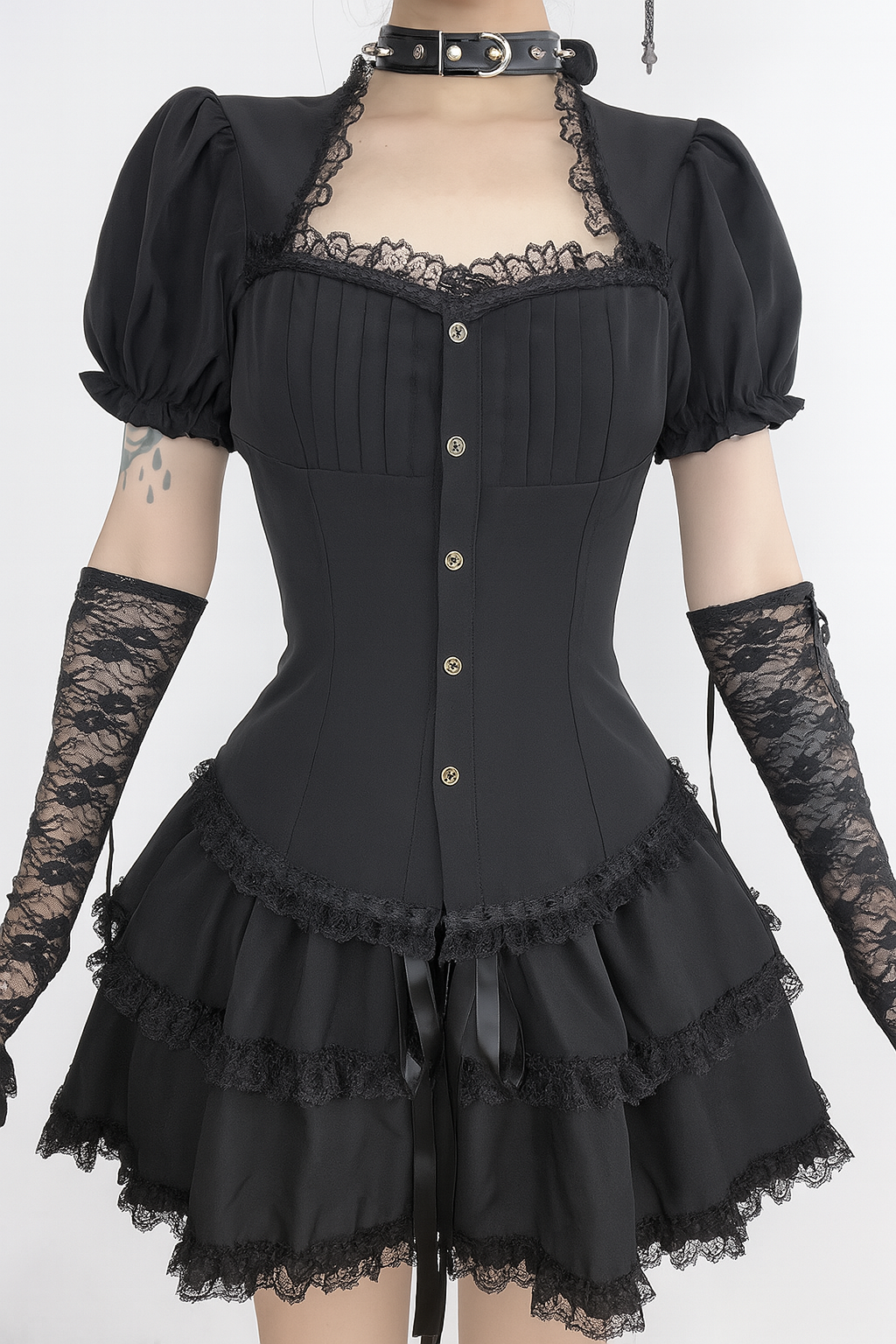 Elegant Gothic Lace Trim Top