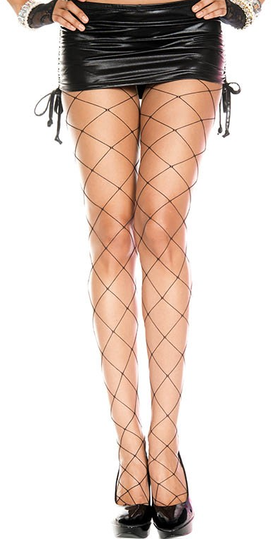 FISHNET THIGH HIGH STOCKINGS W/ WIDE BAND 2X