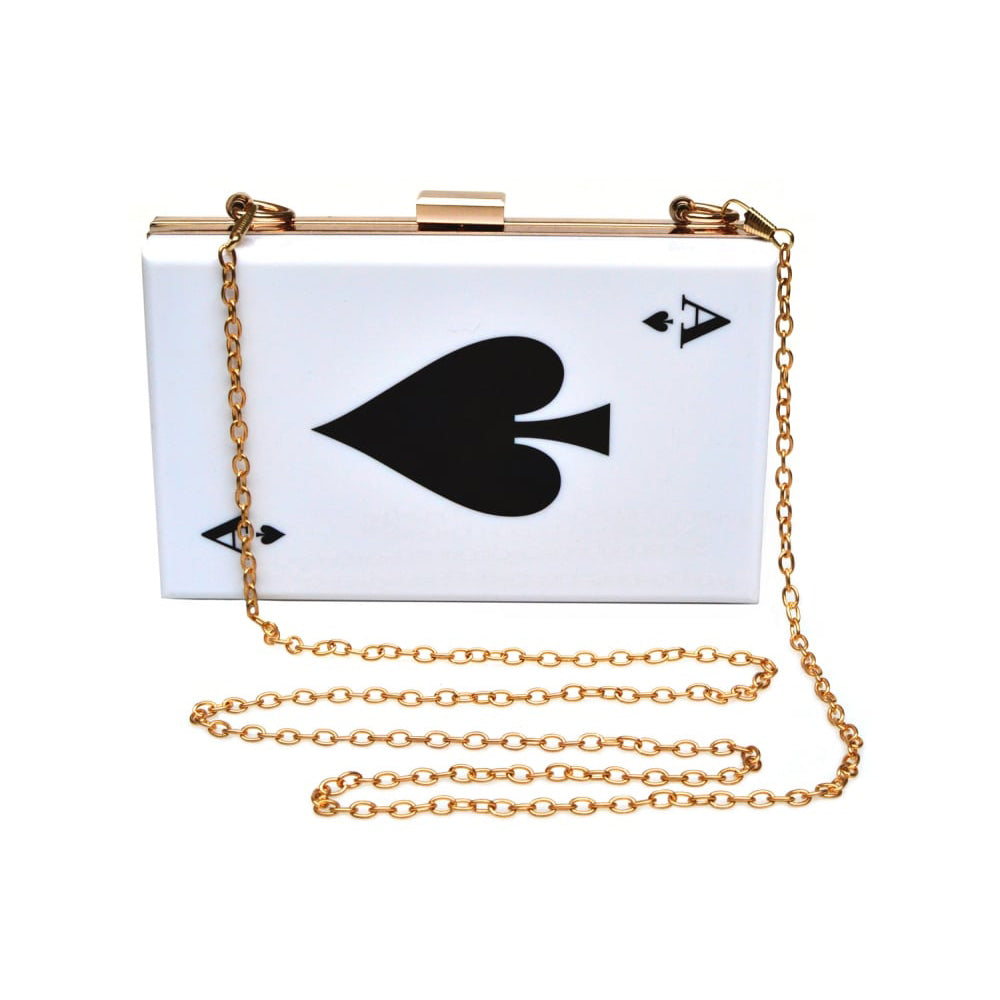 COLLECTIF ACE OF SPADES CLUTCH HANDBAG