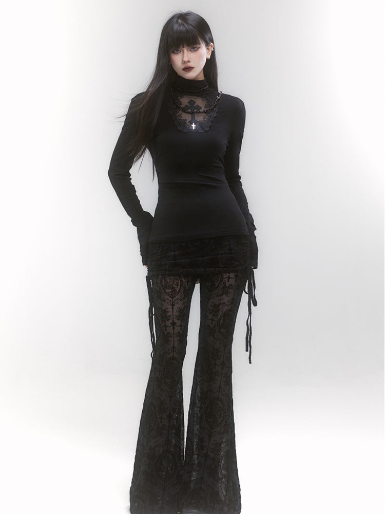 Haunting Cross Long Sleeve Top