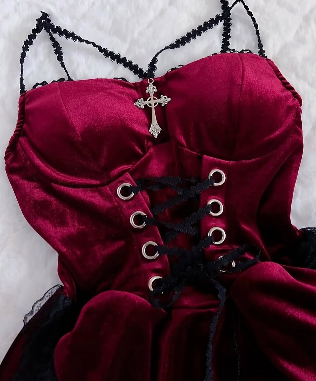 Dark Siren High-Low Dress with Lace-Up Bodice