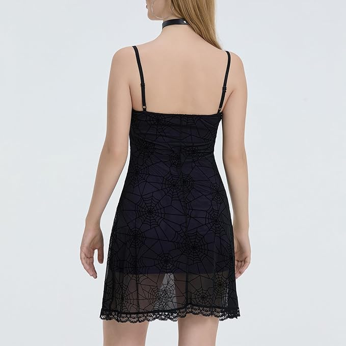 Seductive Dark Lace Bodycon Dress