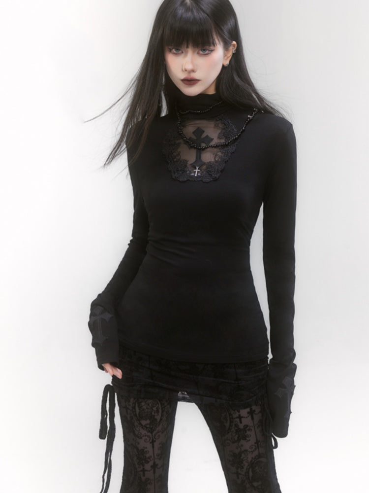 Haunting Cross Long Sleeve Top