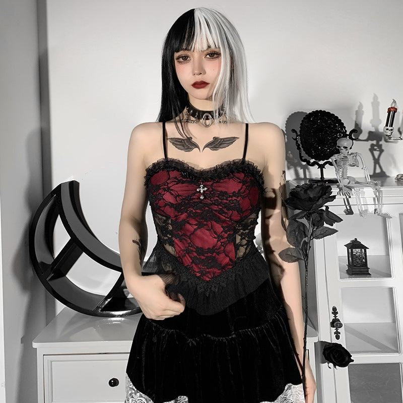 Lace Cross Tank Top for Gothic Fashion Enthusiasts – Sourpuss