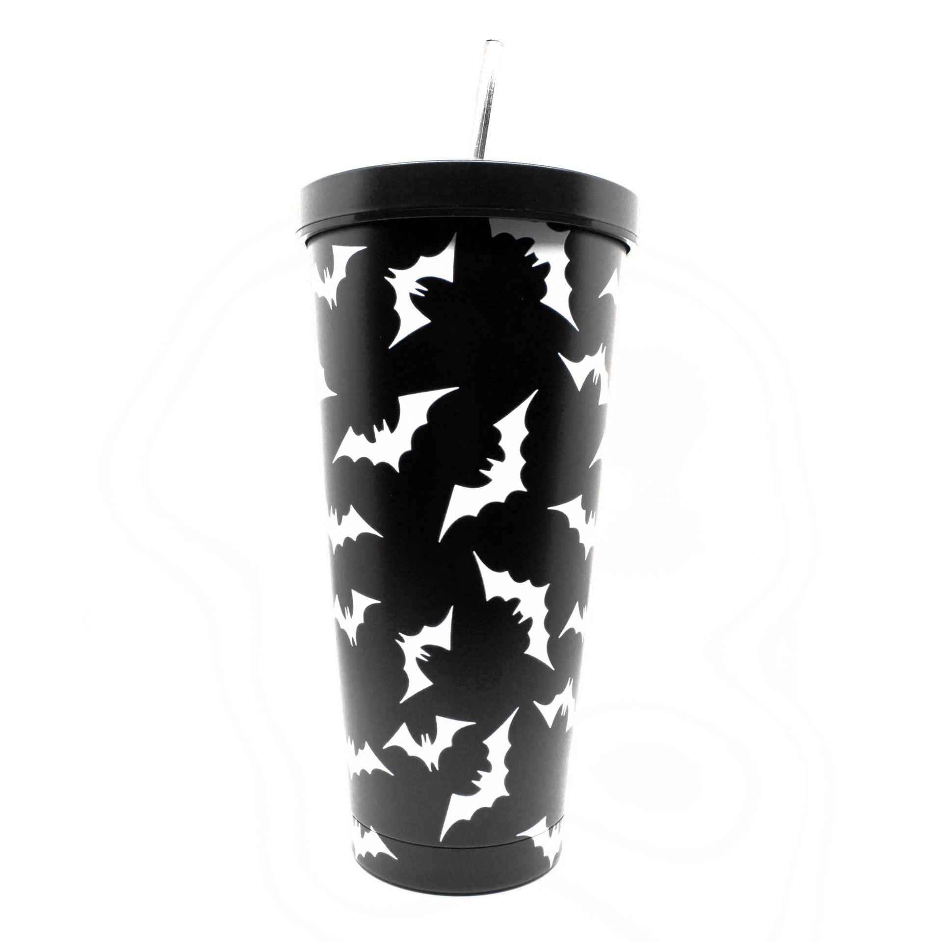 Halloween Bats Custom Insulated Tumbler Large Iced Coffee Cup With