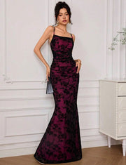 Velvet Midnight Lace Maxi Dress