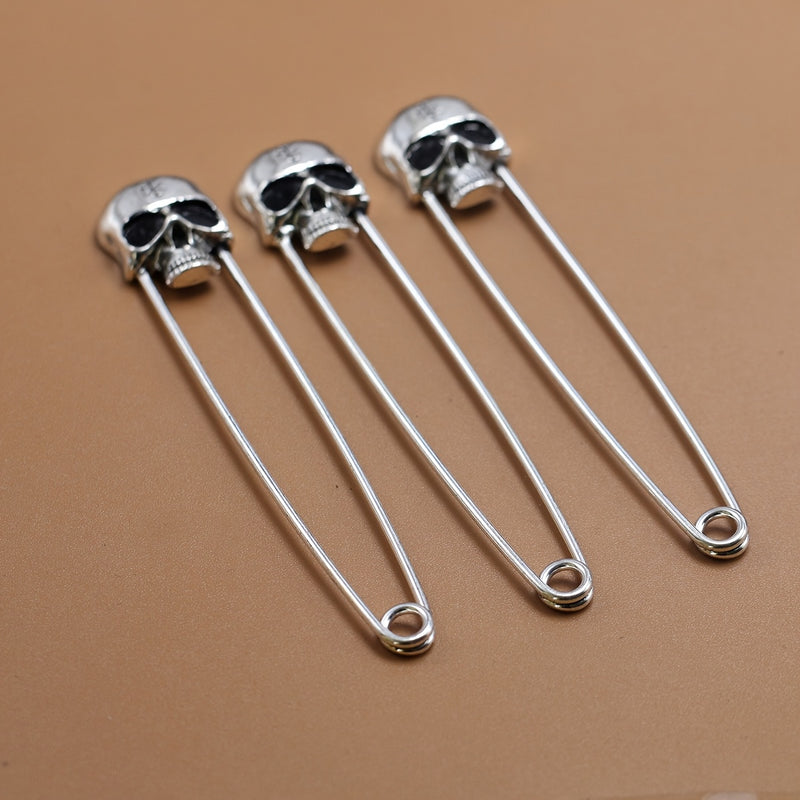 1pc Punk Style Vintage Skull Pin Dark Gothic Brooch Clothes Waistband Accessories Ethnic Style Jewelry Brooch Men And Women Hip Hop