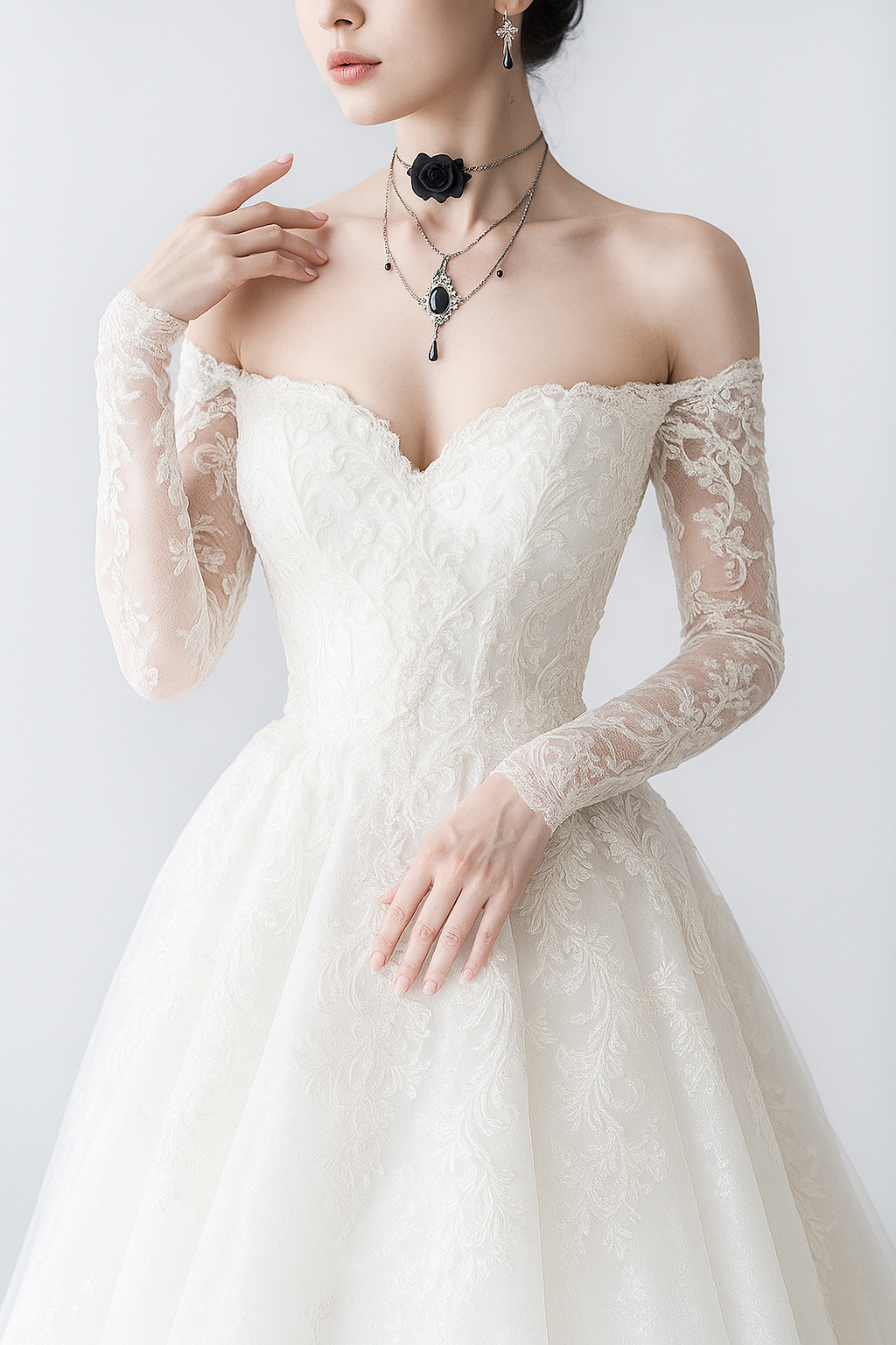 Dark Veil Strapless Mesh Corset Top