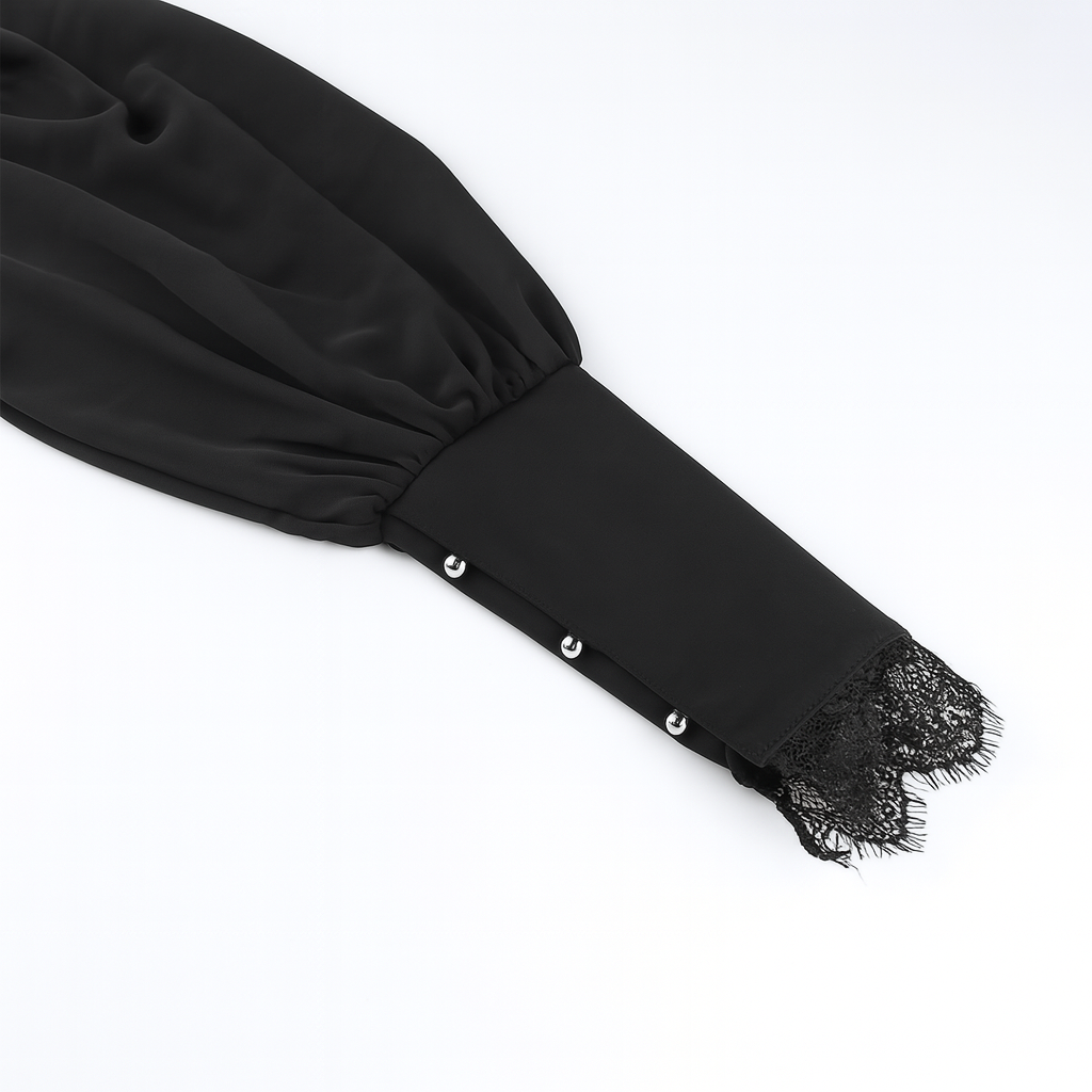 Lace Trimmed Dark Court Style Gothic Top