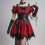 Gothic Elegance Off-the-Shoulder Dress