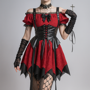Gothic Elegance Off-the-Shoulder Dress