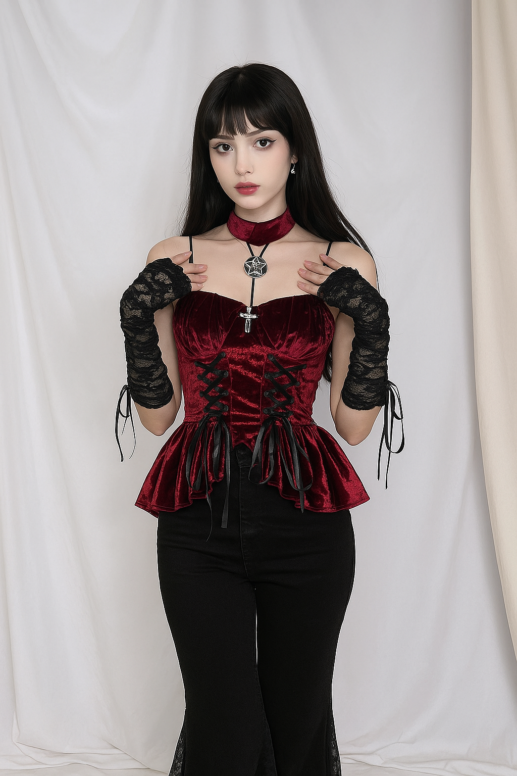 Dark Lace Siren Skirt Gothic Mermaid Hem Skirt
