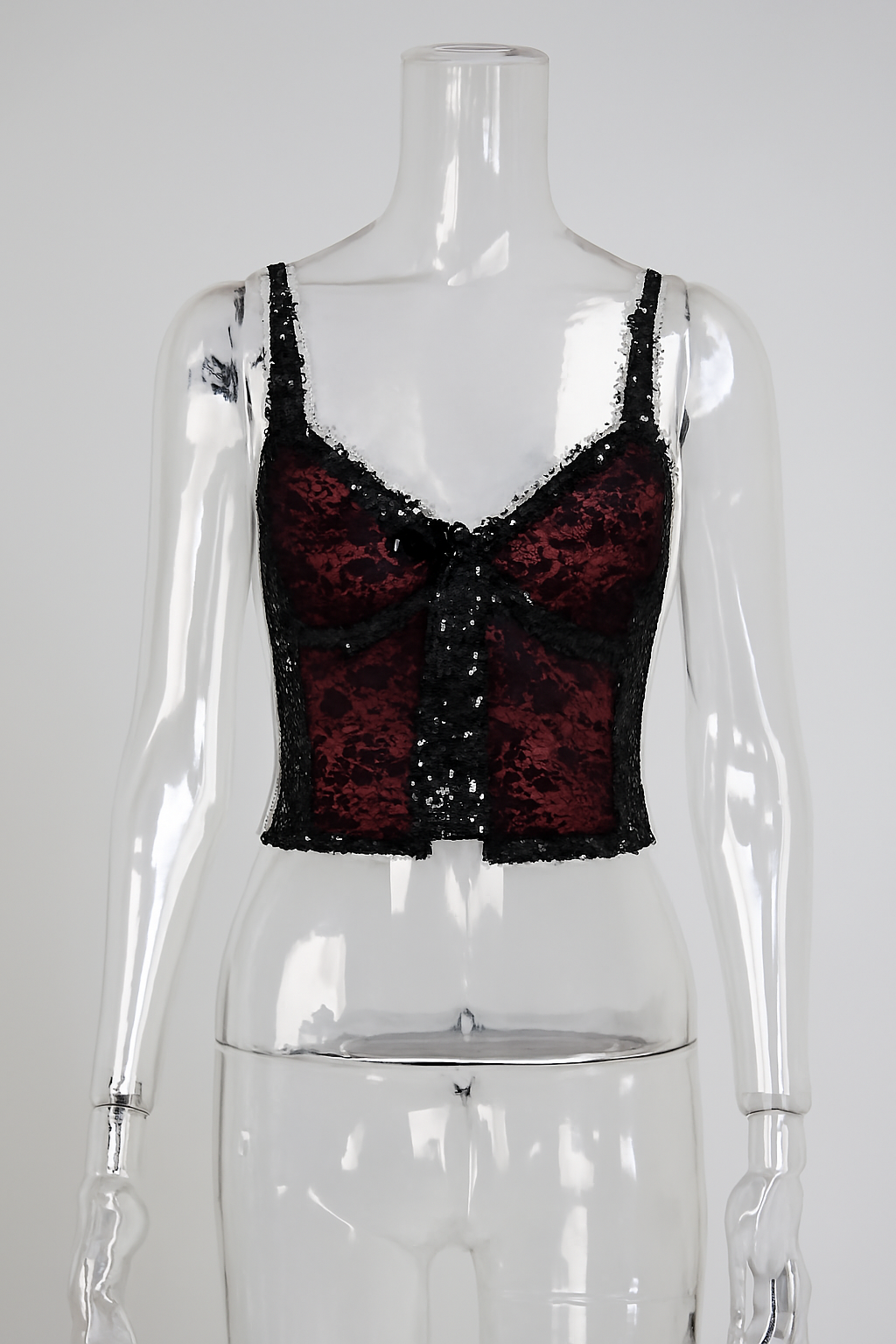 Lace Backless Gothic Crop Top with Adjustable Straps