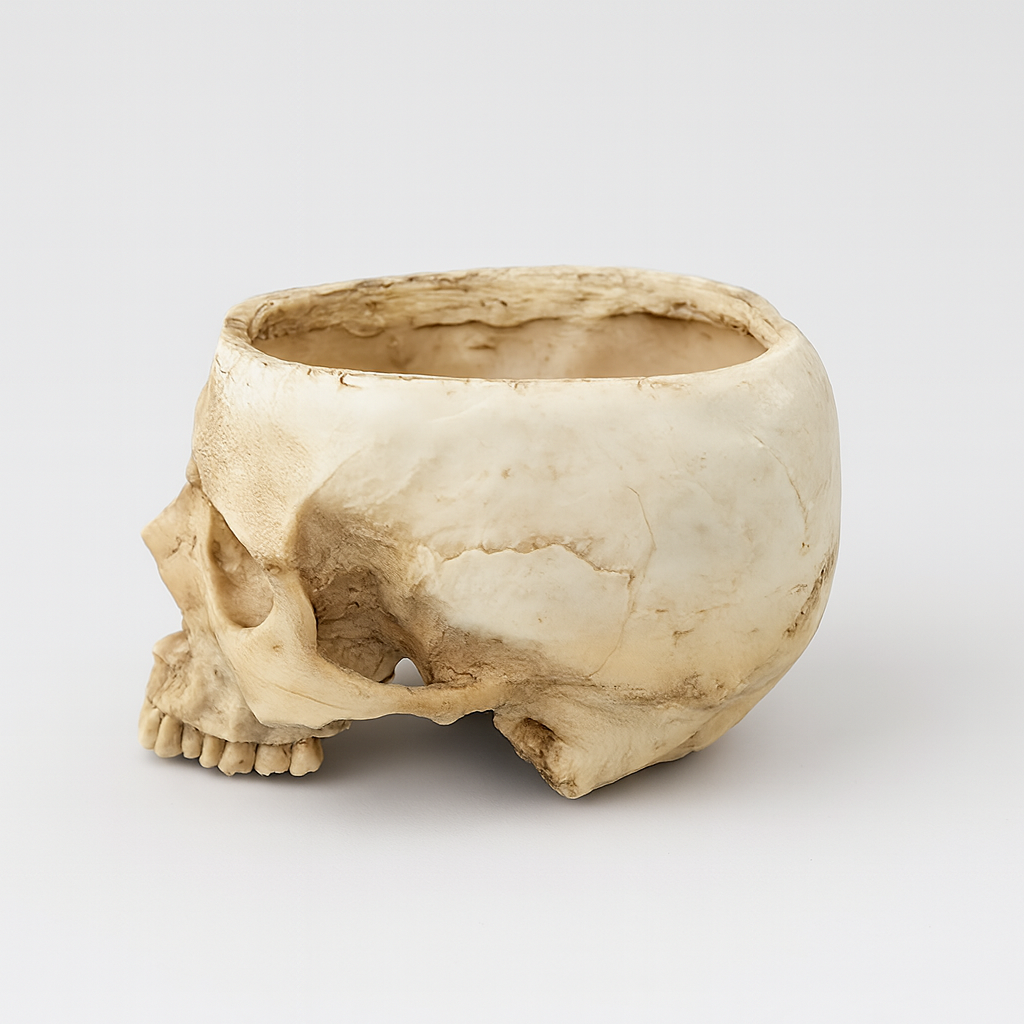 1pc Gothic Skull Planter Vase - Handcrafted Resin Sculpture with Intricate Carvings, Edgy Desktop Decor for Halloween, Home & Study Room, Vintage Aesthetic Gothic Home Decor, Goth Accessories