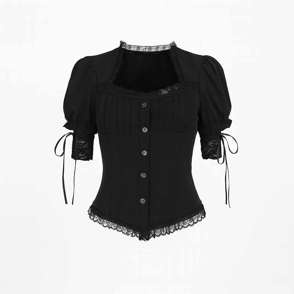 Elegant Gothic Lace Trim Top
