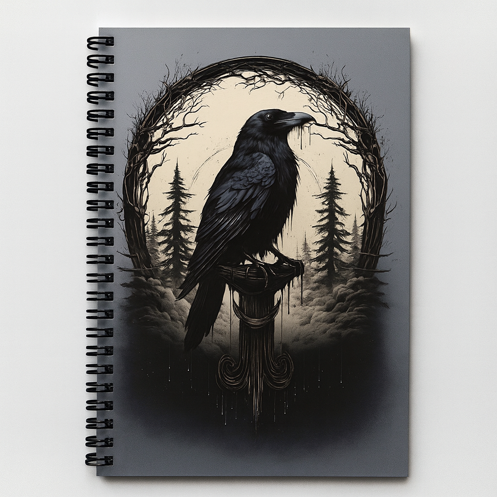 1pc Gothic Spiral Notebook Journal, Goth Office Supplies, Witchy Journal, for Travel Office Daily Writing, Gothic Mystical for Work Notes Journaling, Gothic Gifts for Teen Girls