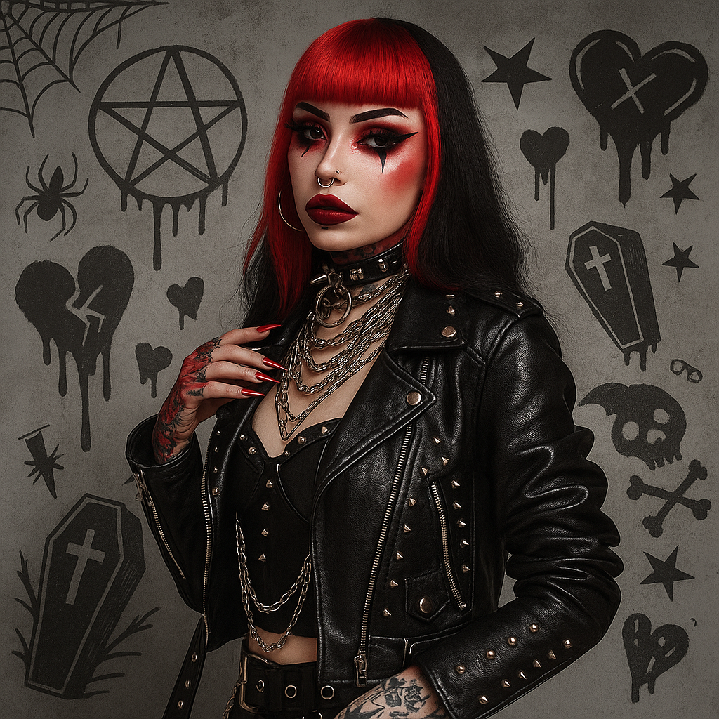 Gothic Leather Strapless Chain Corset Top