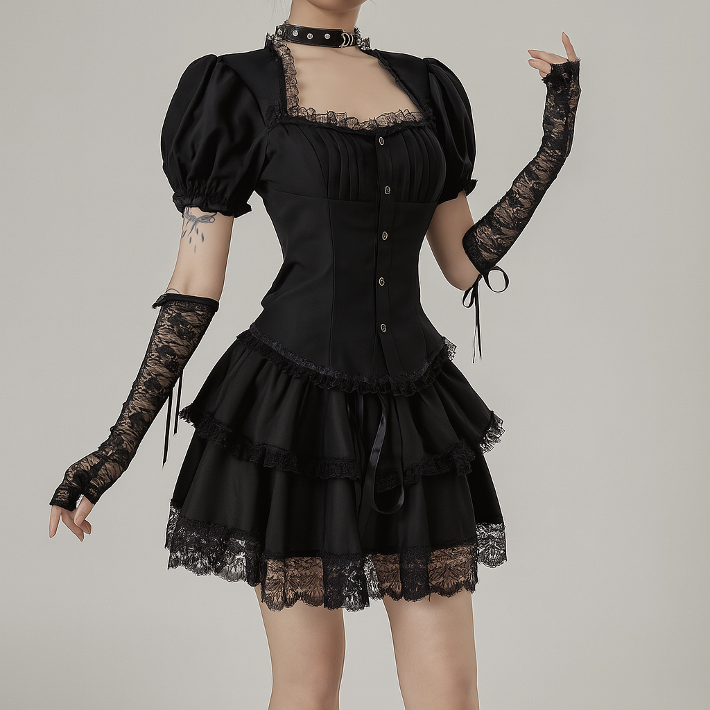 Elegant Gothic Lace Trim Top