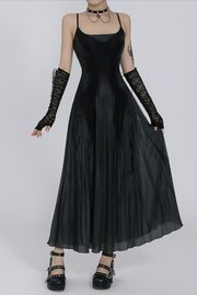Butterfly Print Gothic A-Line Dress with Sleeves