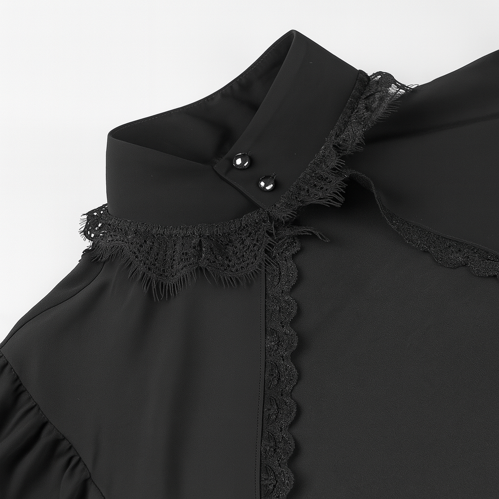 Lace Trimmed Dark Court Style Gothic Top