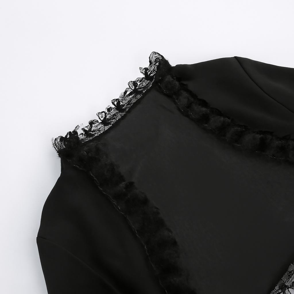Gothic Lace Bell Sleeve Overlay Top