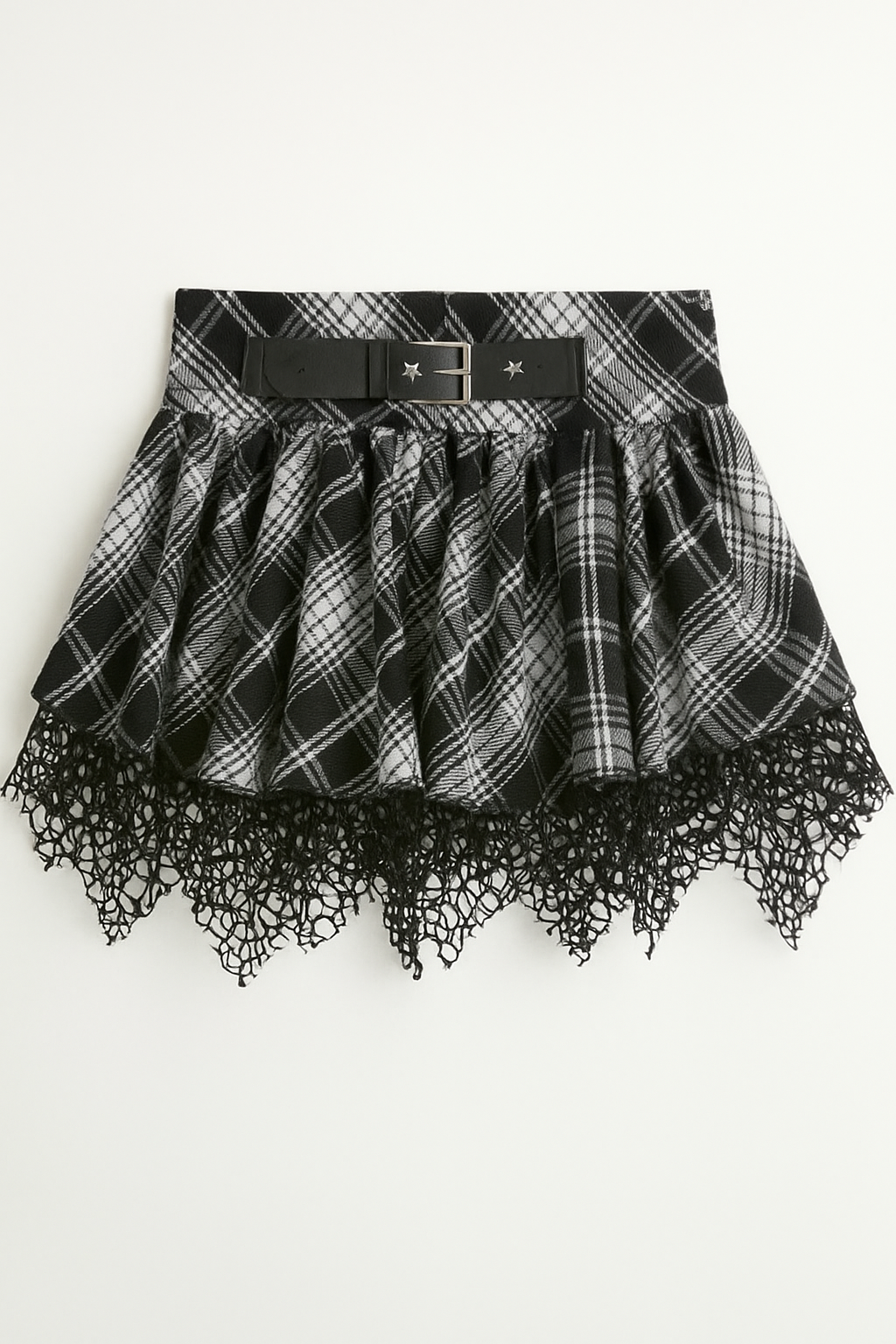 Tartan Chains Mini Skirt Gothic Plaid High-Waist Baddie Look