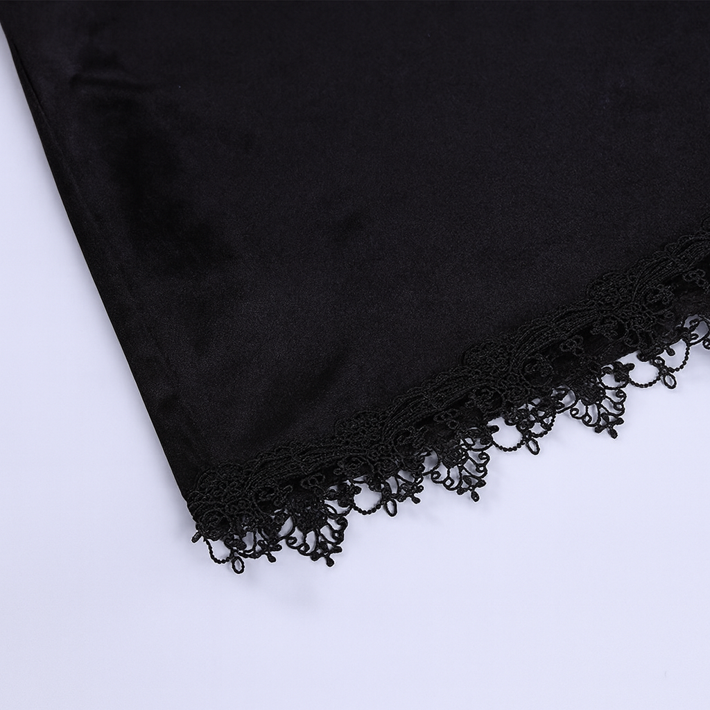 Dark Velvet Lace V-Neck Dress