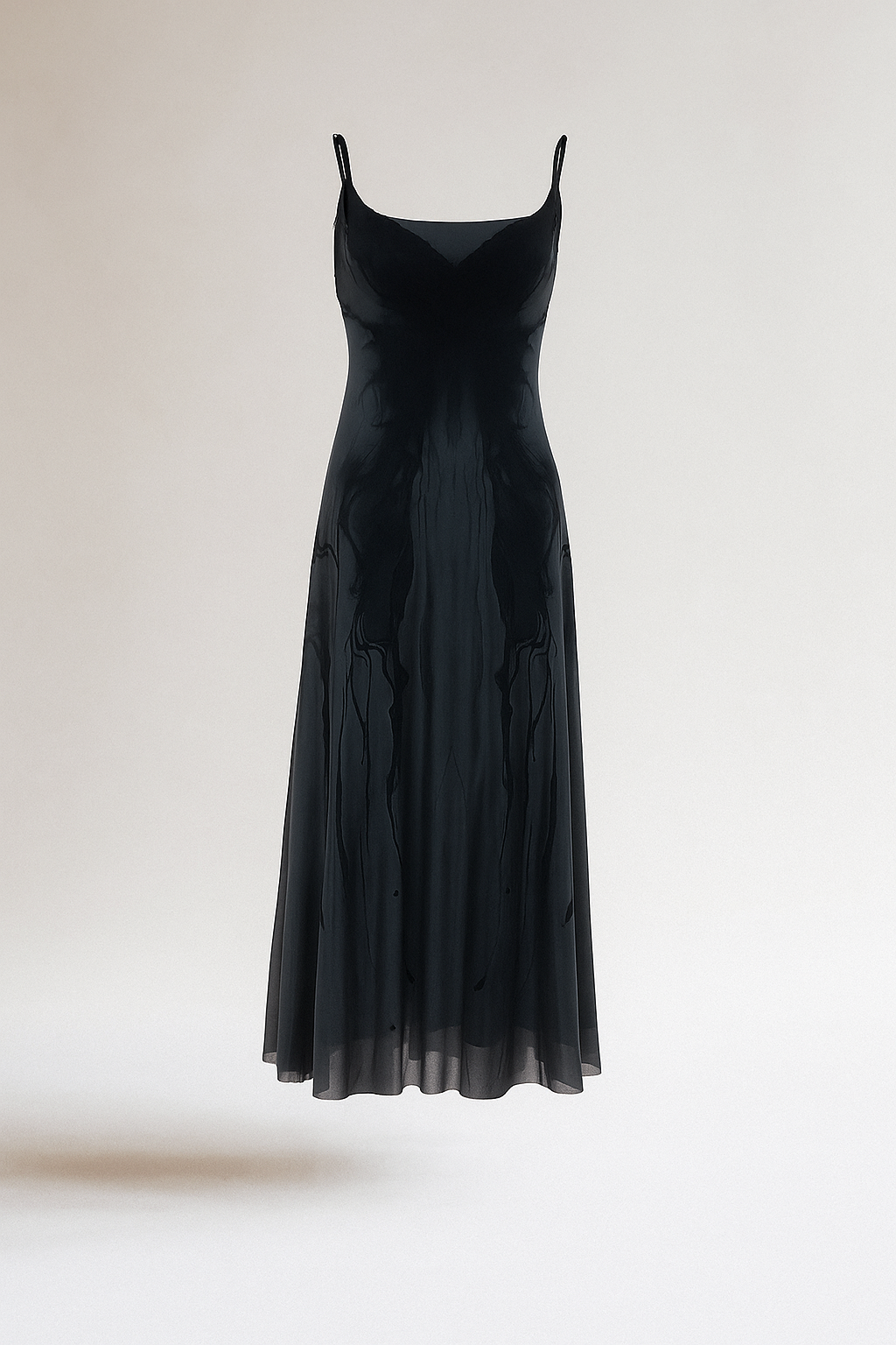 Butterfly Print Gothic A-Line Dress with Sleeves