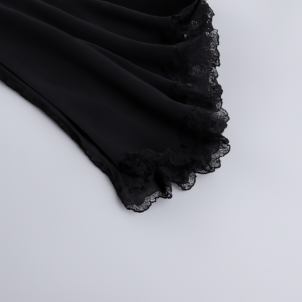 Gothic Lace Bell Sleeve Overlay Top