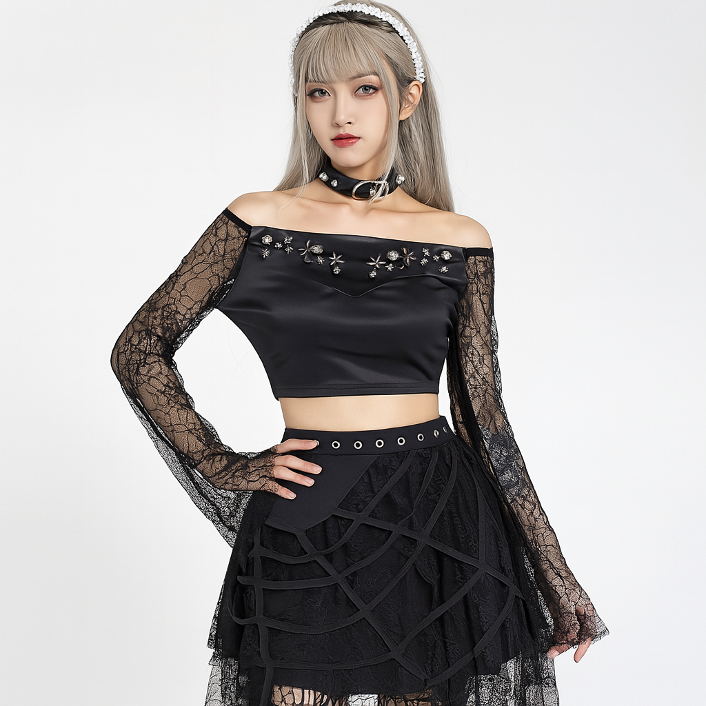 Dark Wave Punk Lace Skirt