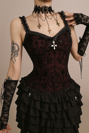 Gothic Grunge Floral Lace Crop Top