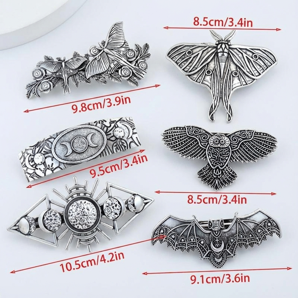 1pc Vintage Metal Hair Barrettes, Decorative Gothic Hair Clips Barrettes, Hair Pins Hair Accessories For Women Female