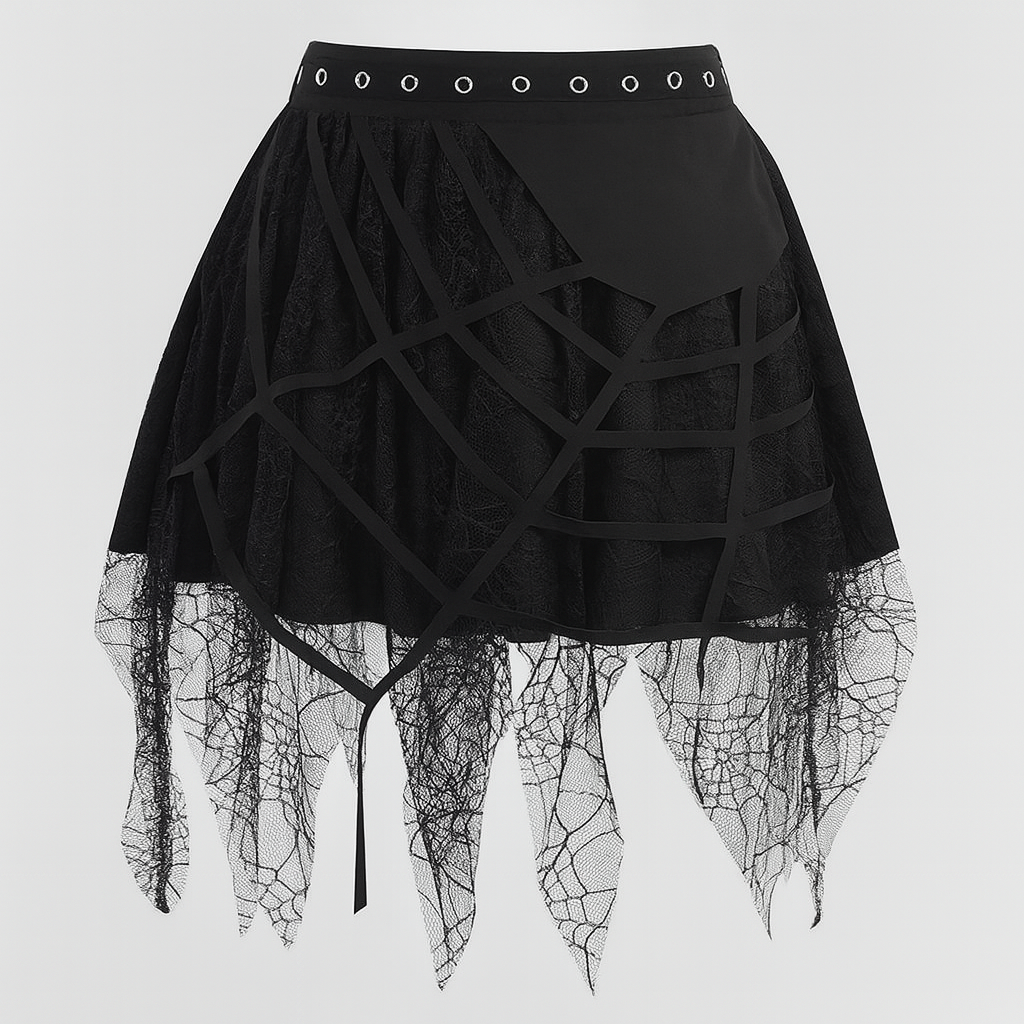 Dark Wave Punk Lace Skirt