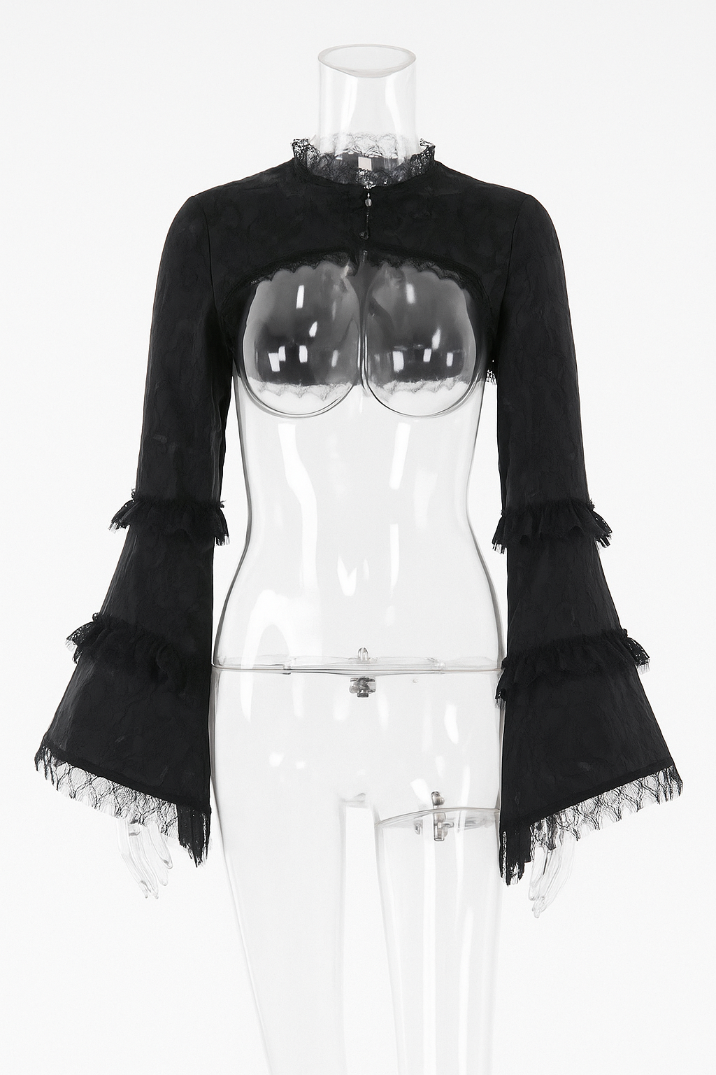 Gothic Lace-Up Maxi Dress and Sheer Cardigan Set