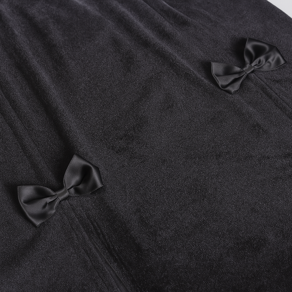 Witchy High Waist Slit Skirt in Black Velvet