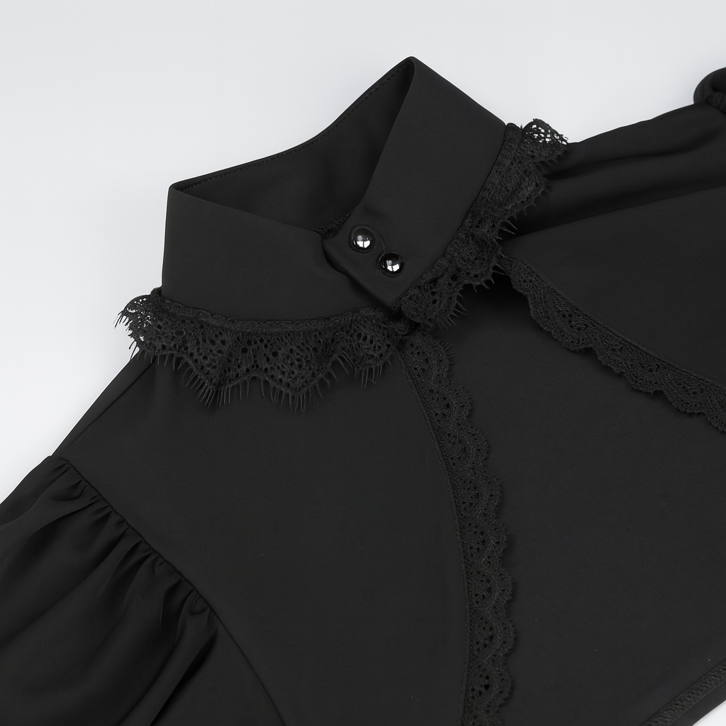 Lace Trimmed Dark Court Style Gothic Top