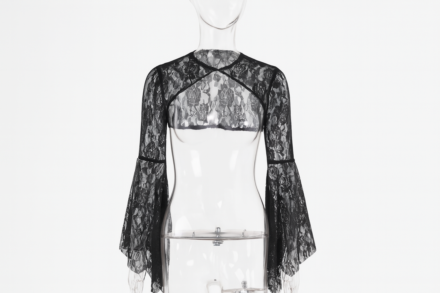 Black Lace Batwing Top for Dark Romantic Style