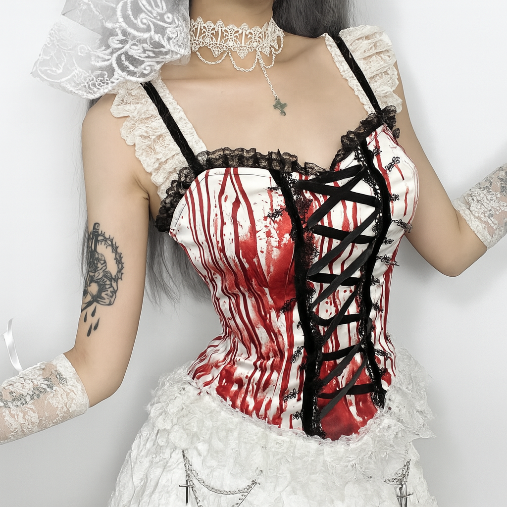 Blood Red Mary Gothic Tank Top