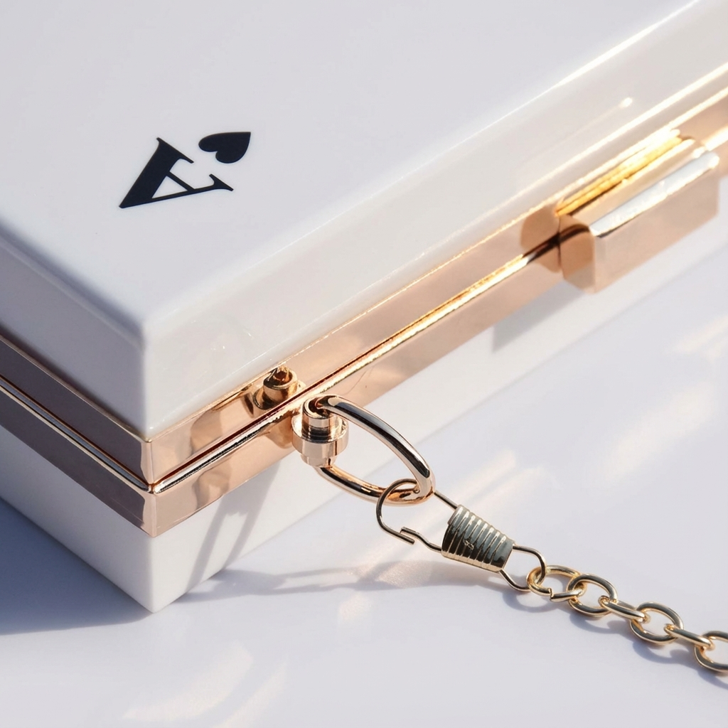 Acrylic Clutch Purse With Chain, Ace Of Spades Print, Casual Crossbody Shoulder Bag, Versatile Handbag