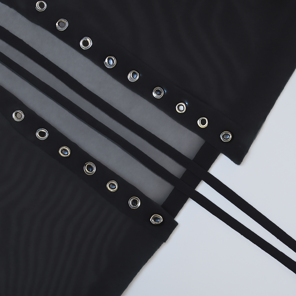 Black Lace Maxi Skirt with Sheer Design and Witchy Style