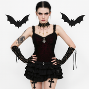 Gothic Grunge Floral Lace Crop Top