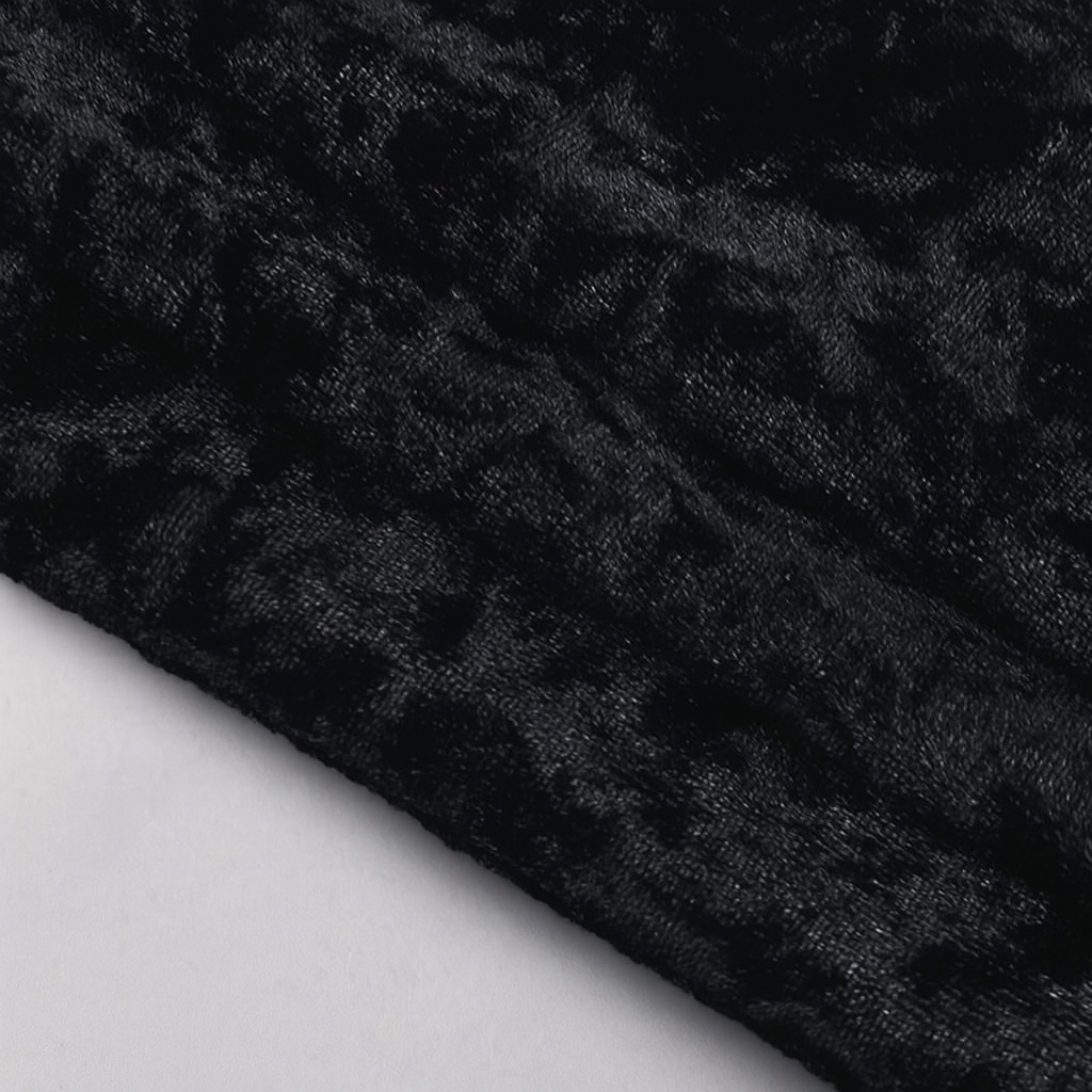 Gothic Lace Velvet Dress with High Slit and Bell Sleeves