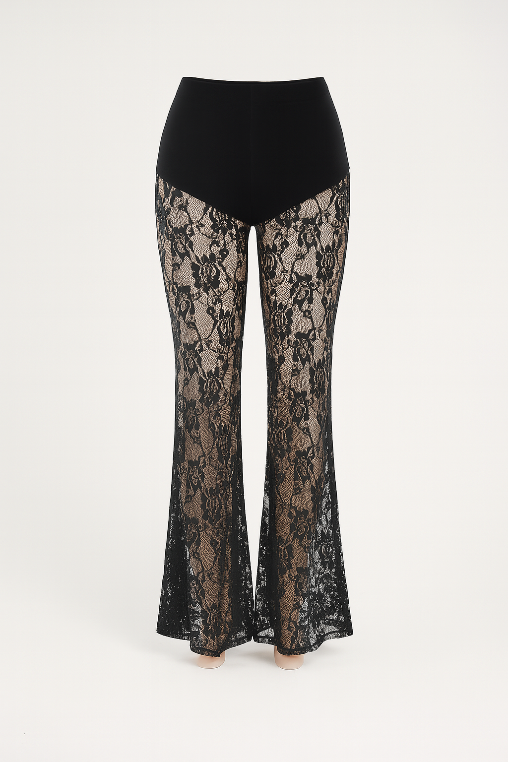 Sexy Lace Flare Pants for Modern Goth Style